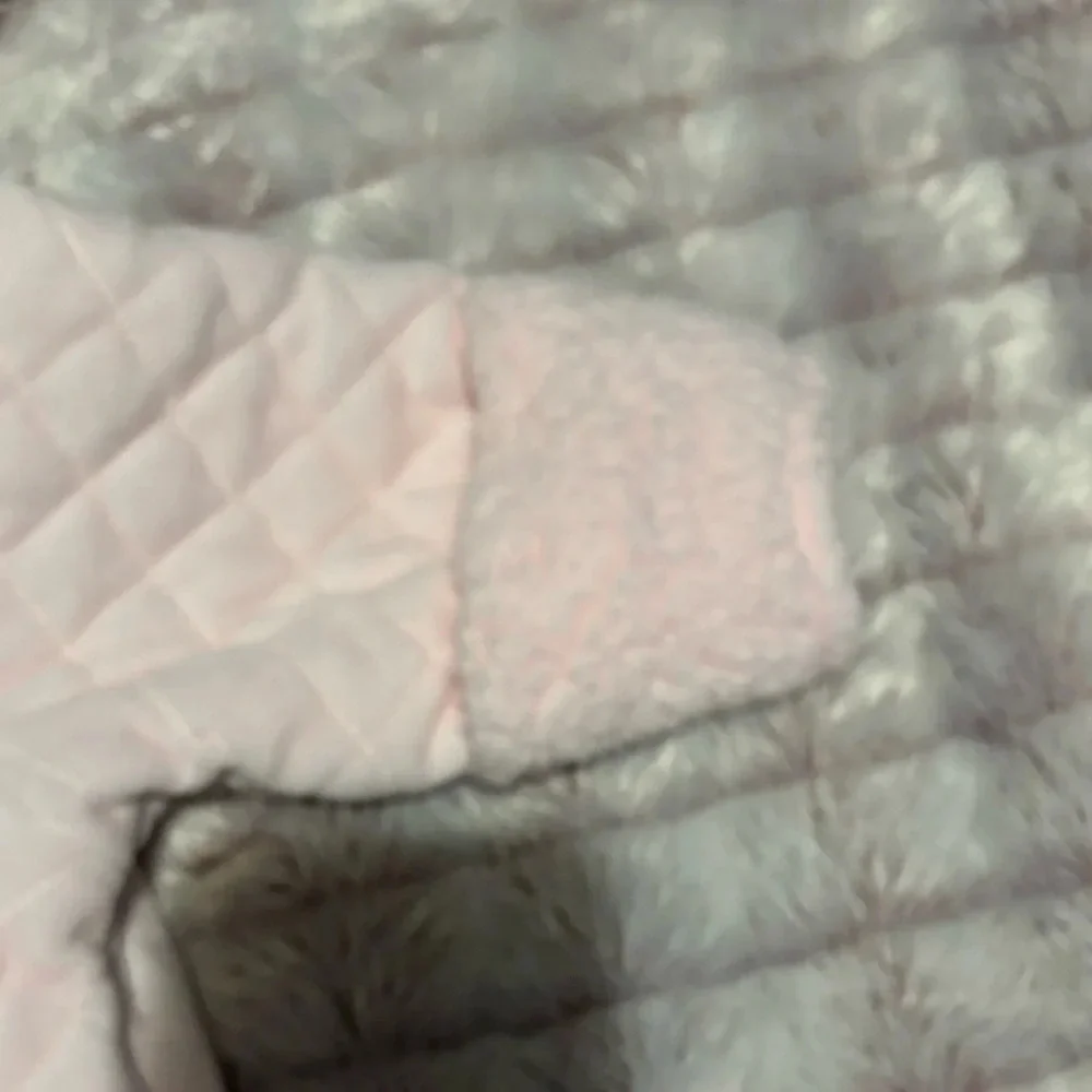 Little Me Blush Pink Bear Quilted Hooded Double Zip Footed Insulated Pram 6-9m
